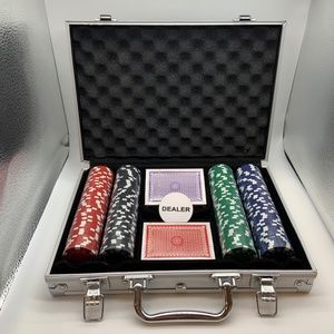Premium Casino Style Poker Set Poker Chips, Cards, & More with Carrying Case